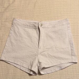 Women’s High-Rise White Cotton Shorts